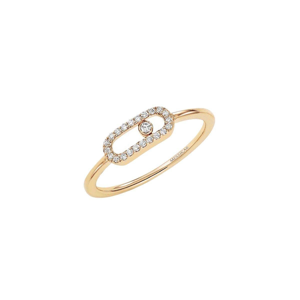 Messika Move Uno Pave Yellow Gold Ring with Diamonds 05630-YG