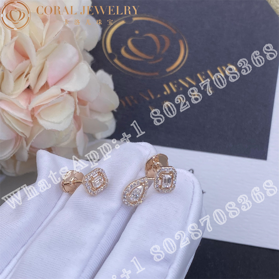 Messika My Twin 12 010ct X3 Pink Gold Diamond Earrings 07004 Pg Coral (2)