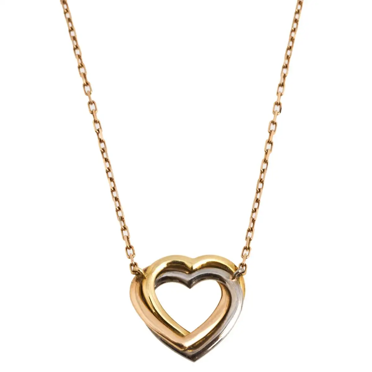 Cartier Trinity de Cartier Heart Three Tone 18k Gold Necklace