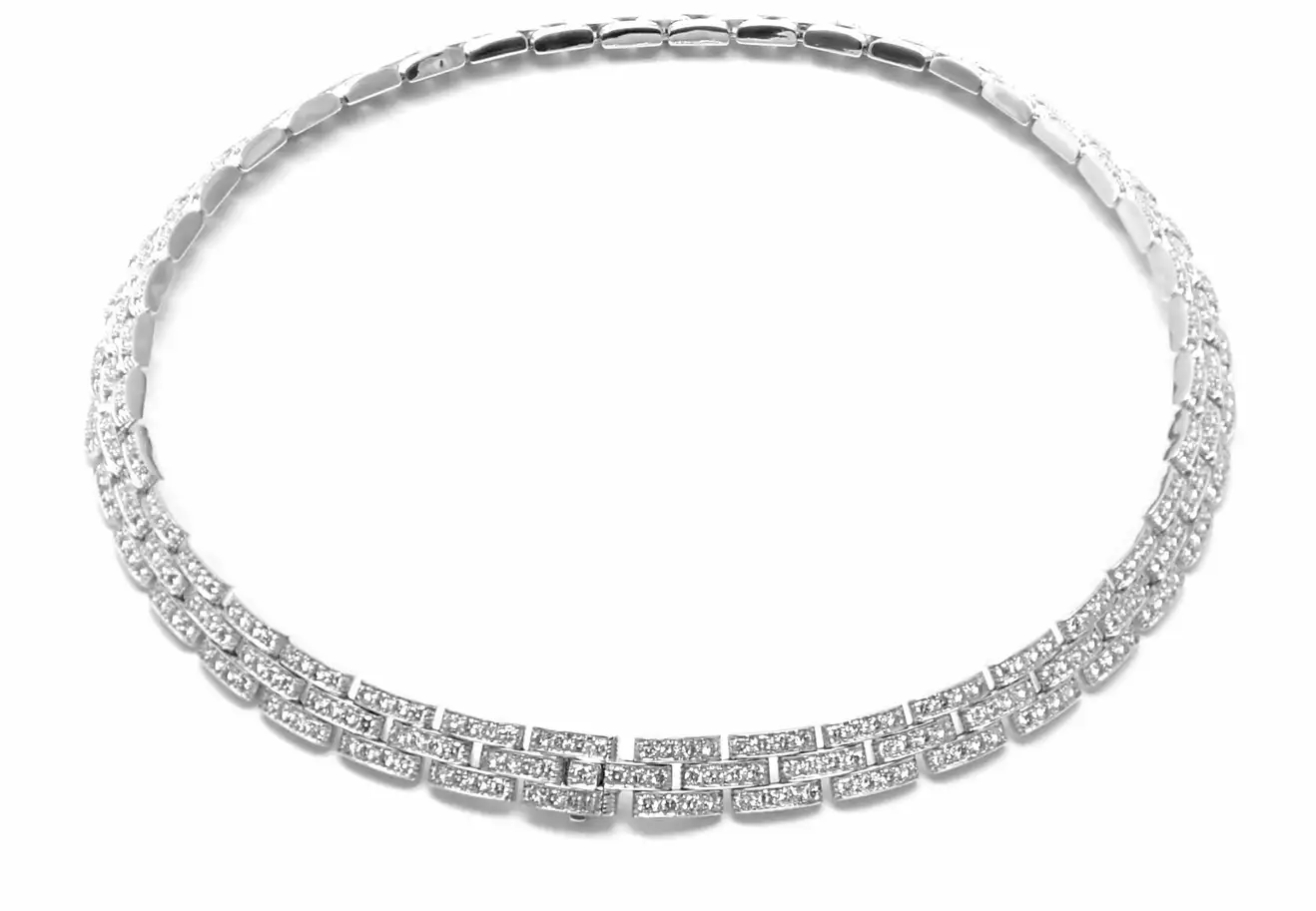 Cartier Maillon Panthère Fine Necklace, 3 Diamond-paved Rows Ref. N7408300