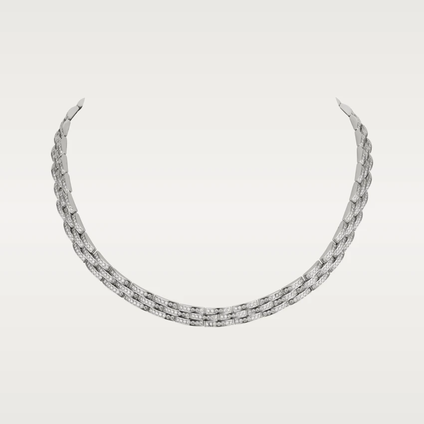 Cartier Maillon Panthère Fine Necklace, 3 Diamond-paved Rows Ref. N7408300