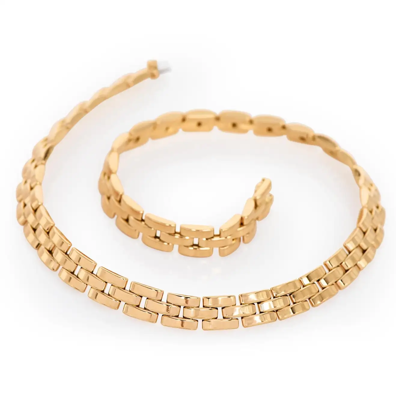 Cartier Maillon Panthere Yellow Gold 3 Row Link Necklace