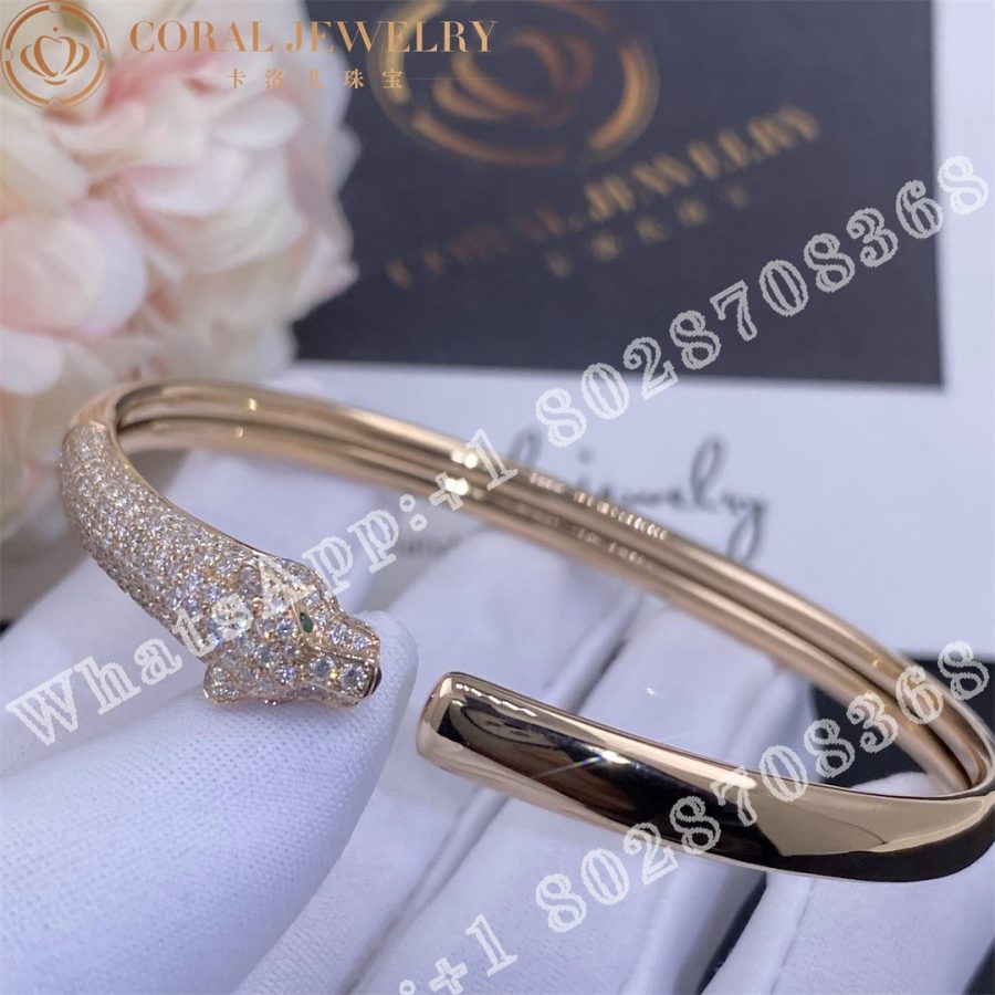 Cartier Panthere De Cartier Bracelet Rose Gold Onyx Emeralds Diamonds Ref N6717917 Coral (5)