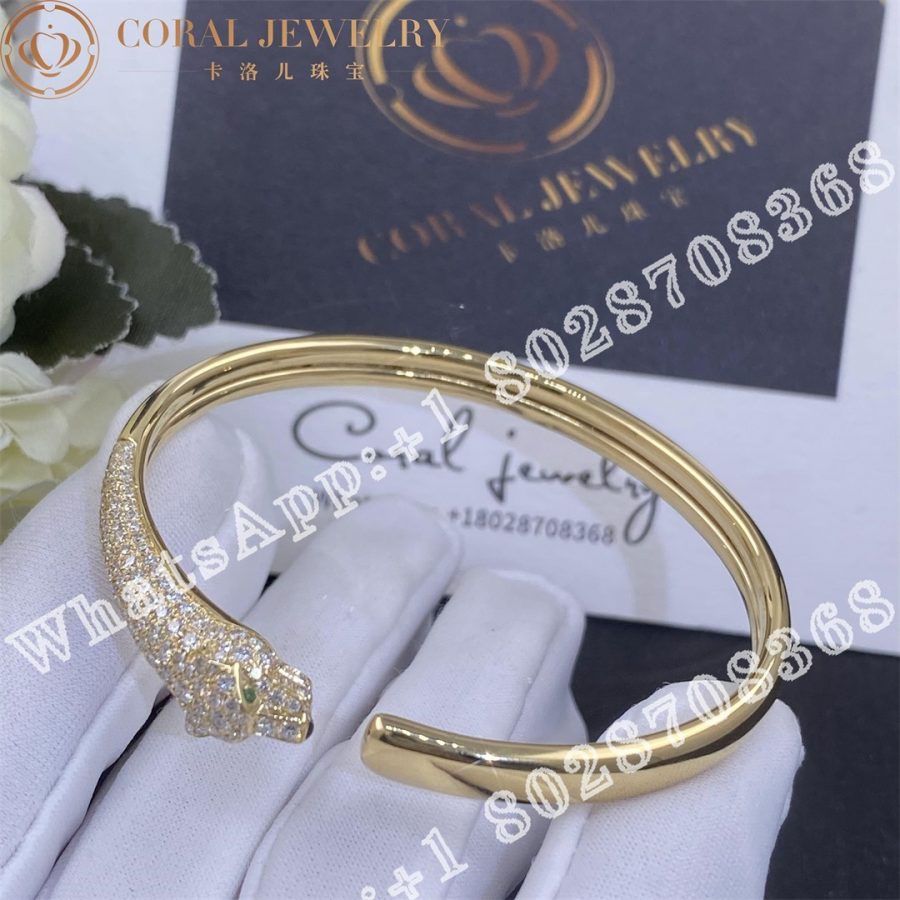 Cartier Panthere De Cartier Bracelet Yellow Gold Onyx Emeralds Diamonds Ref N6717817 Coral (1)