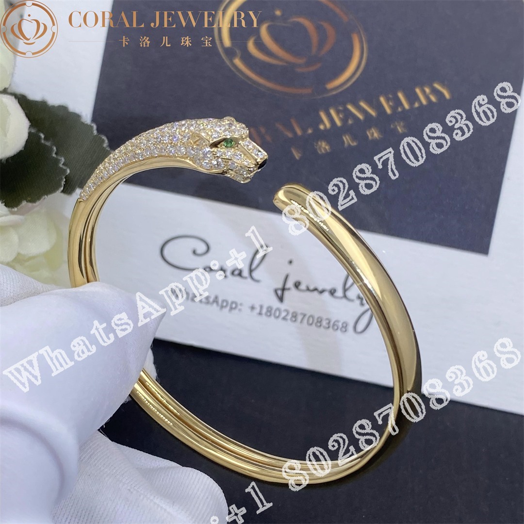 Cartier Panthere De Cartier Bracelet Yellow Gold Onyx Emeralds Diamonds Ref N6717817 Coral (3)