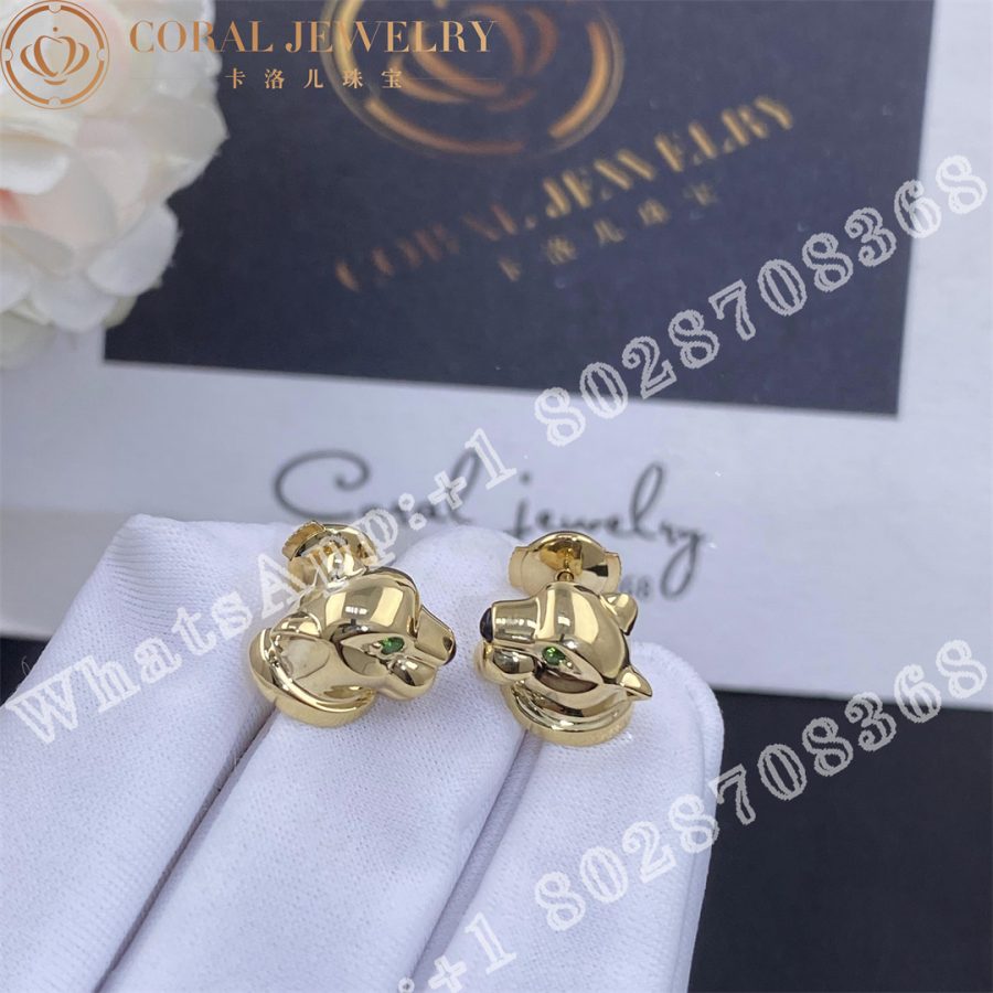 Cartier Panthere De Cartier Earrings Yellow Gold Ref B8043900 Coral (8)