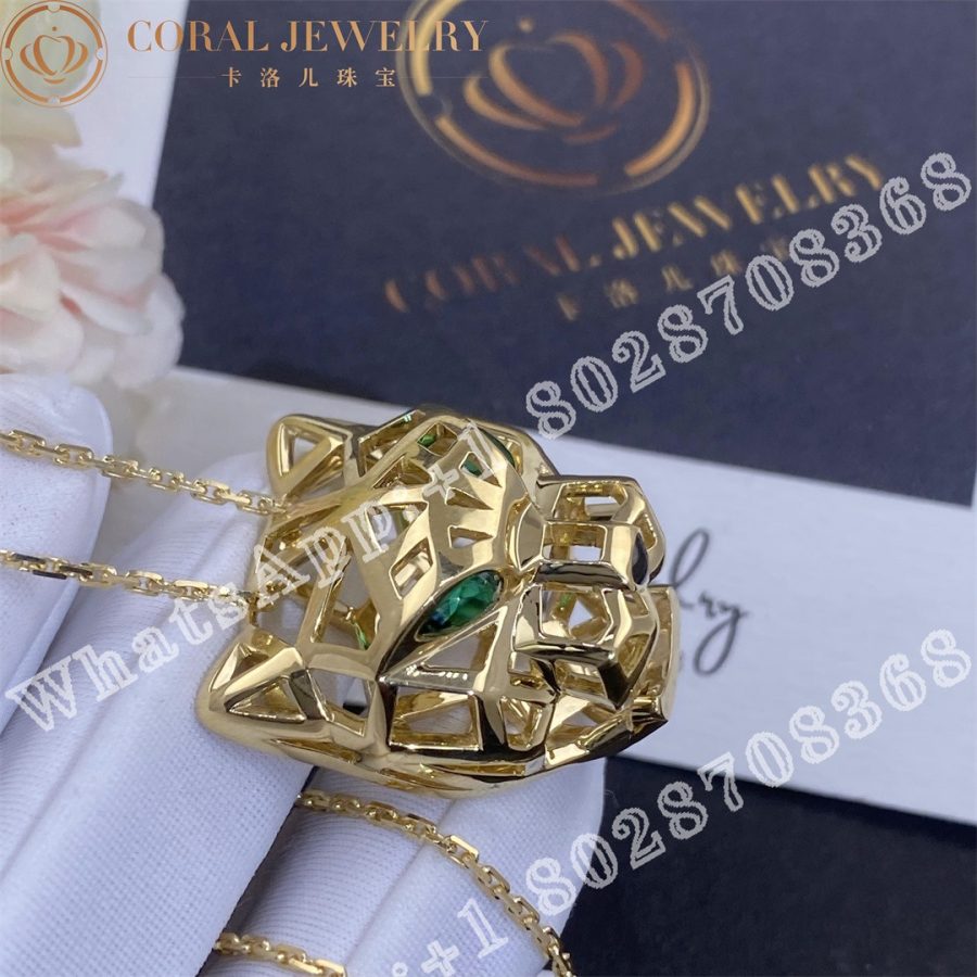 Cartier Panthere De Cartier Necklace Yellow Gold Tsavorite Garnets Onyx Ref N7424210 Coral (3)