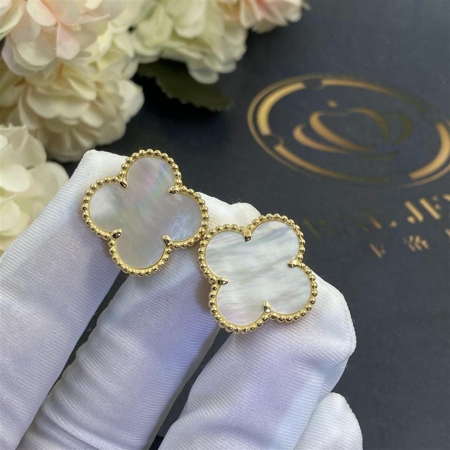 Van Cleef & Arpels Magic Alhambra Earrings Yellow Gold, Mother-of-pearl VCARA43700