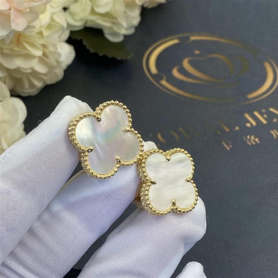 Van Cleef & Arpels Magic Alhambra Earrings Yellow Gold, Mother-of-pearl VCARA43700