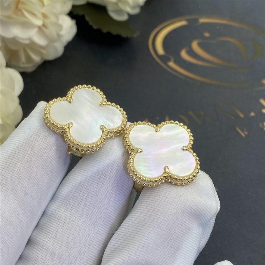 Van Cleef & Arpels Magic Alhambra Earrings Yellow Gold, Mother-of-pearl VCARA43700