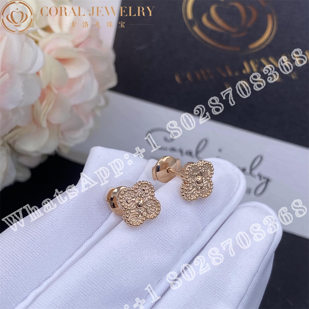 Van Cleef Arpels Sweet Alhambra Earstuds Rose Gold Vcaro8db00 Coral (2)