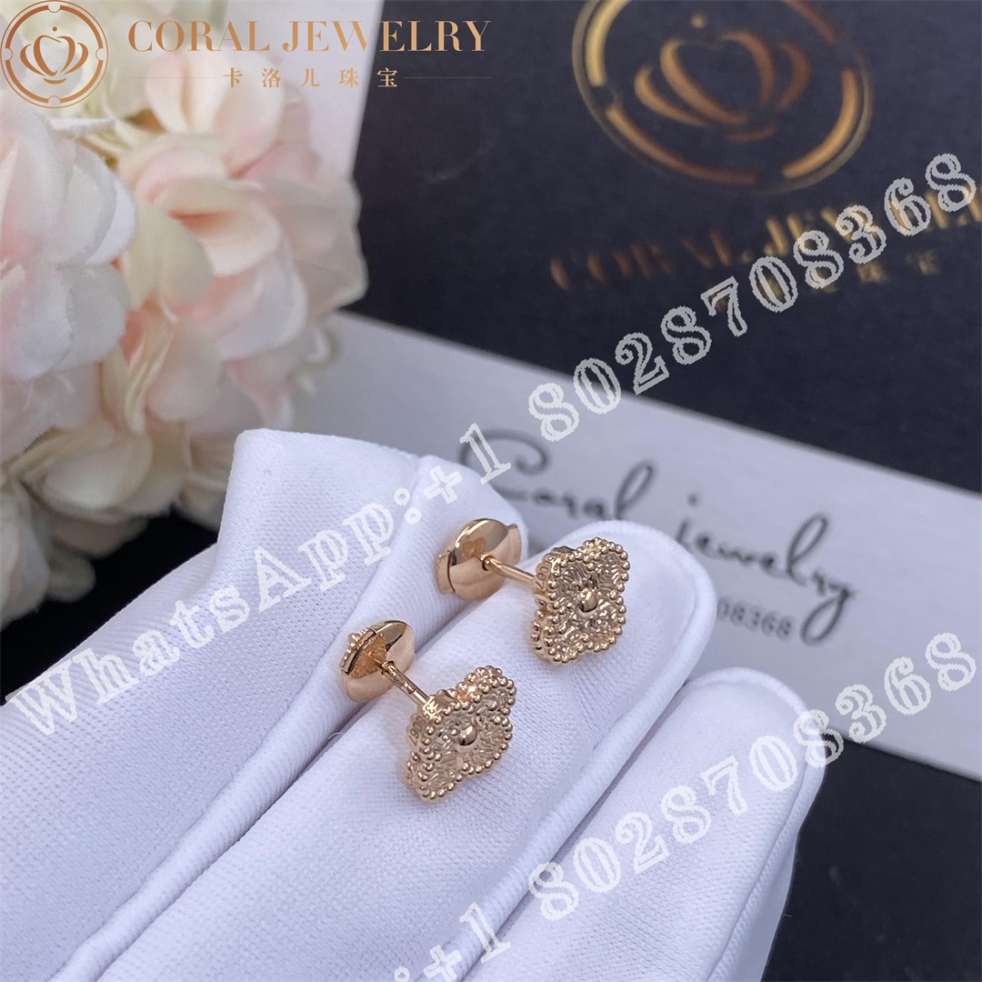 Van Cleef Arpels Sweet Alhambra Earstuds Rose Gold Vcaro8db00 Coral (3)