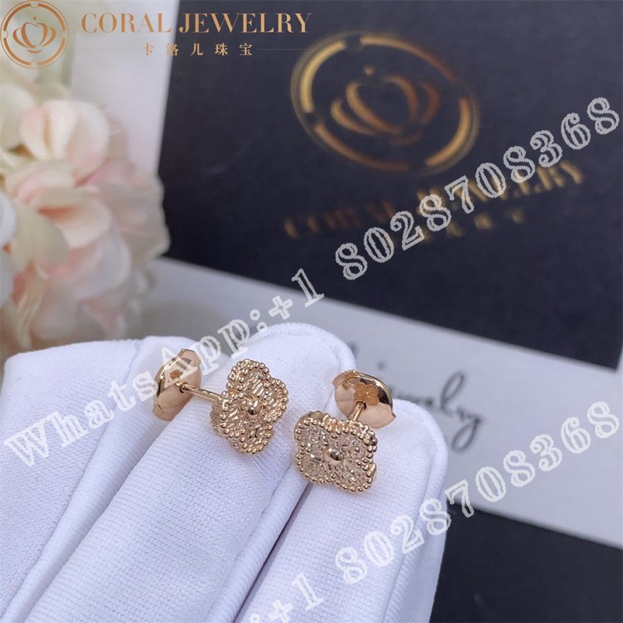 Van Cleef Arpels Sweet Alhambra Earstuds Rose Gold Vcaro8db00 Coral (4)