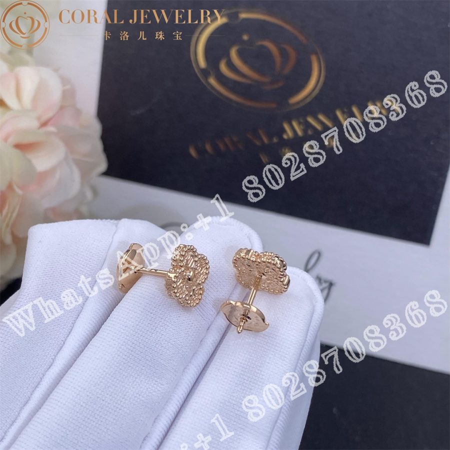 Van Cleef Arpels Sweet Alhambra Earstuds Rose Gold Vcaro8db00 Coral (5)