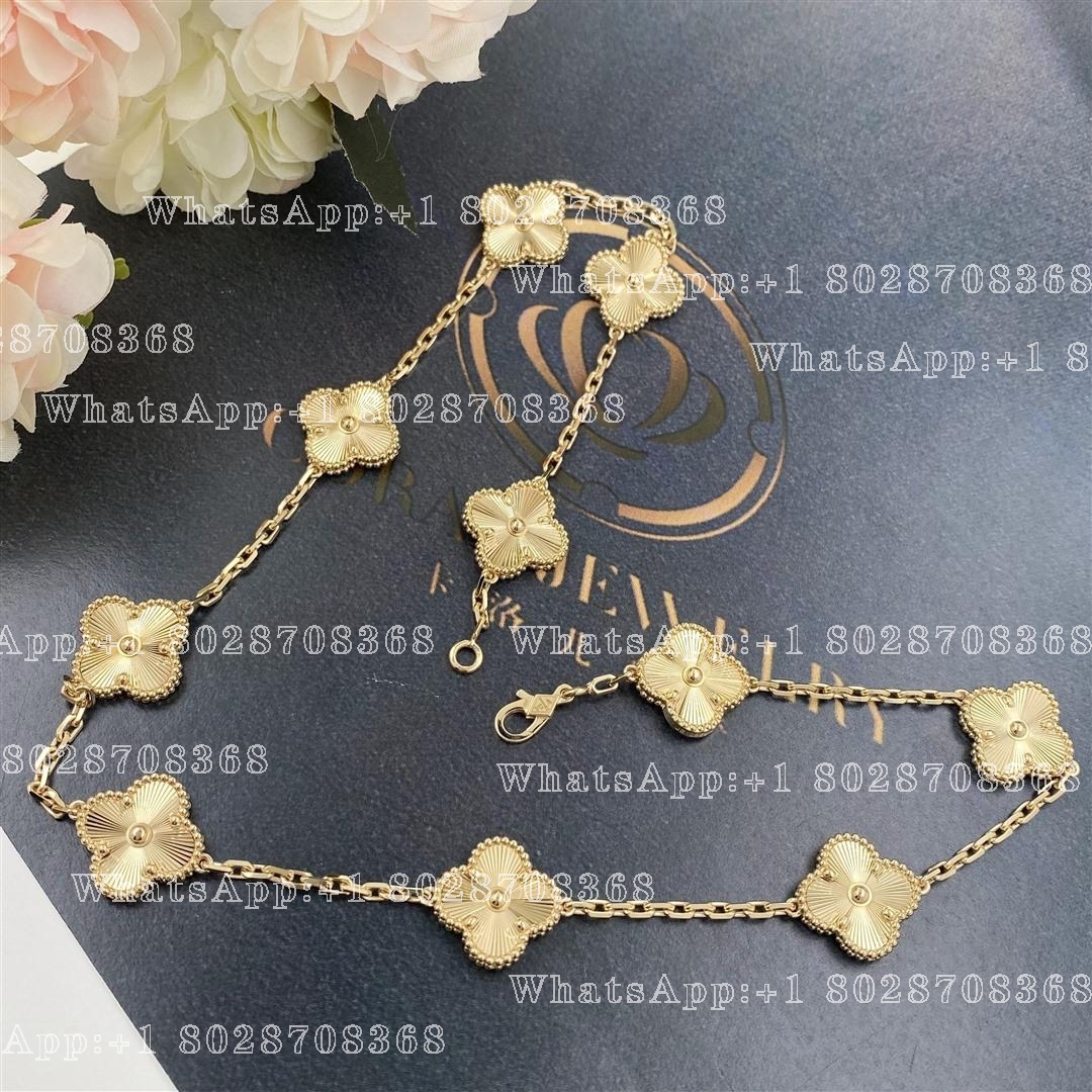 Van Cleef & Arpels Vintage Alhambra Necklace, 10 Motifs Yellow Gold VCARP3JJ00