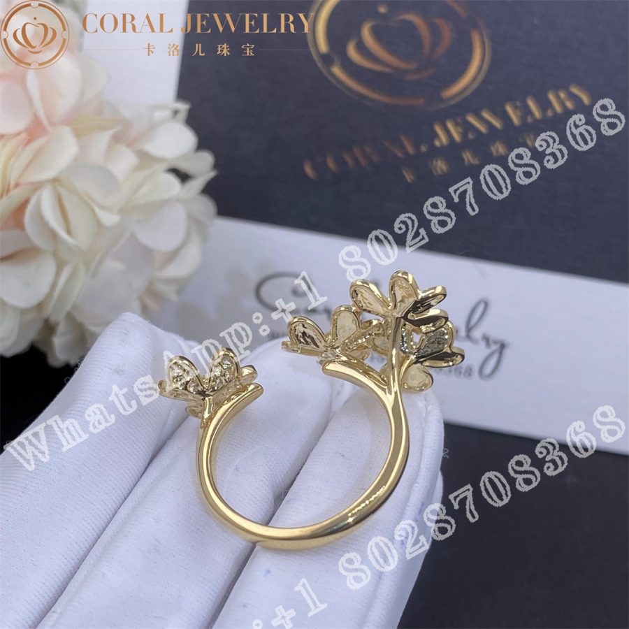 Van Cleef Arpels Frivole Between The Finger Ring Yellow Gold Diamond Vcarp3w500 Coral (6)