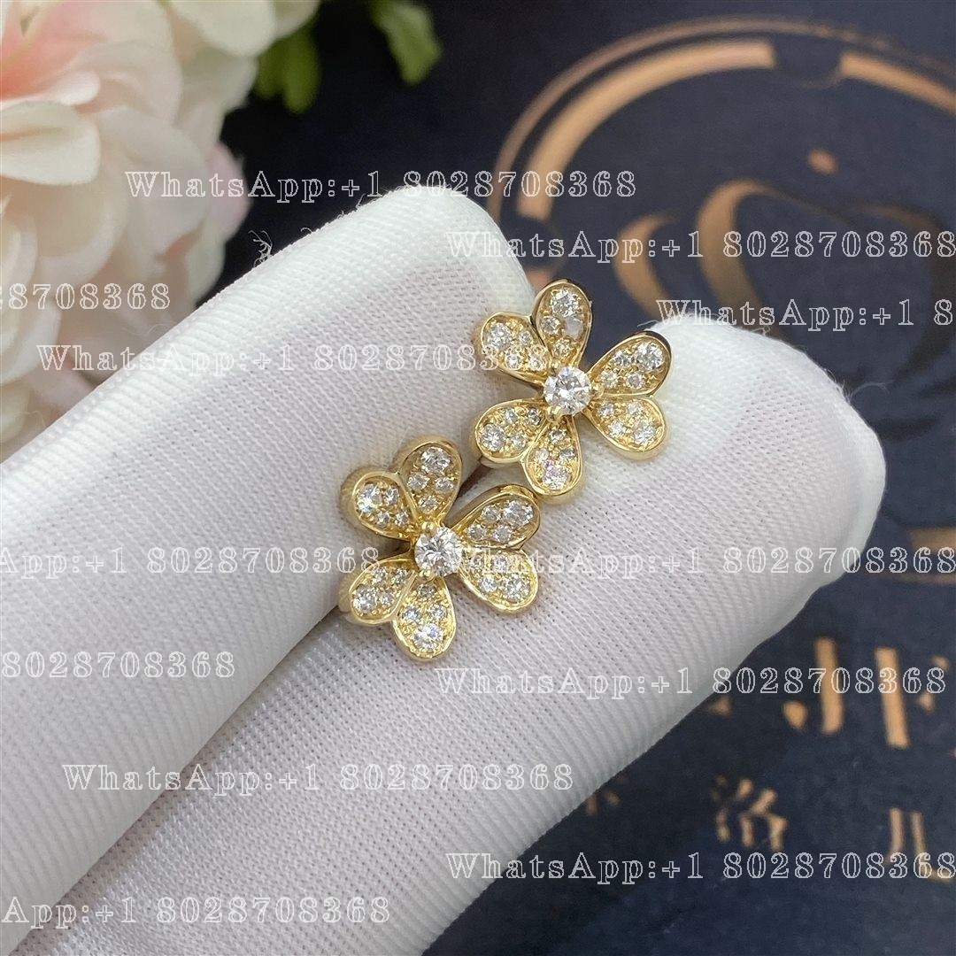 Van Cleef & Arpels Frivole earrings, mini model Yellow gold, Diamond VCARP24200