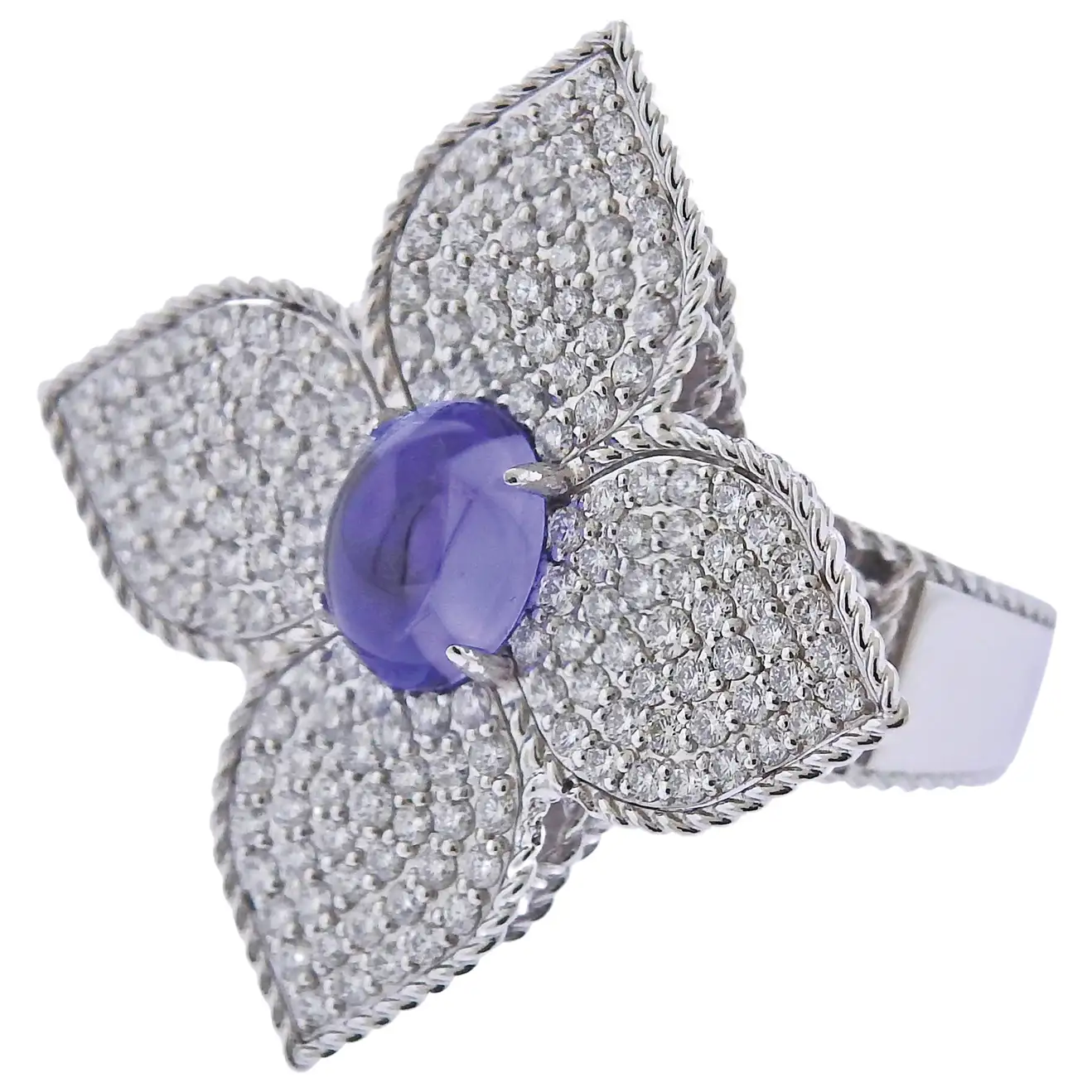 Roberto Coin Princess Flower Diamond Tanzanite Cocktail Ring (1)