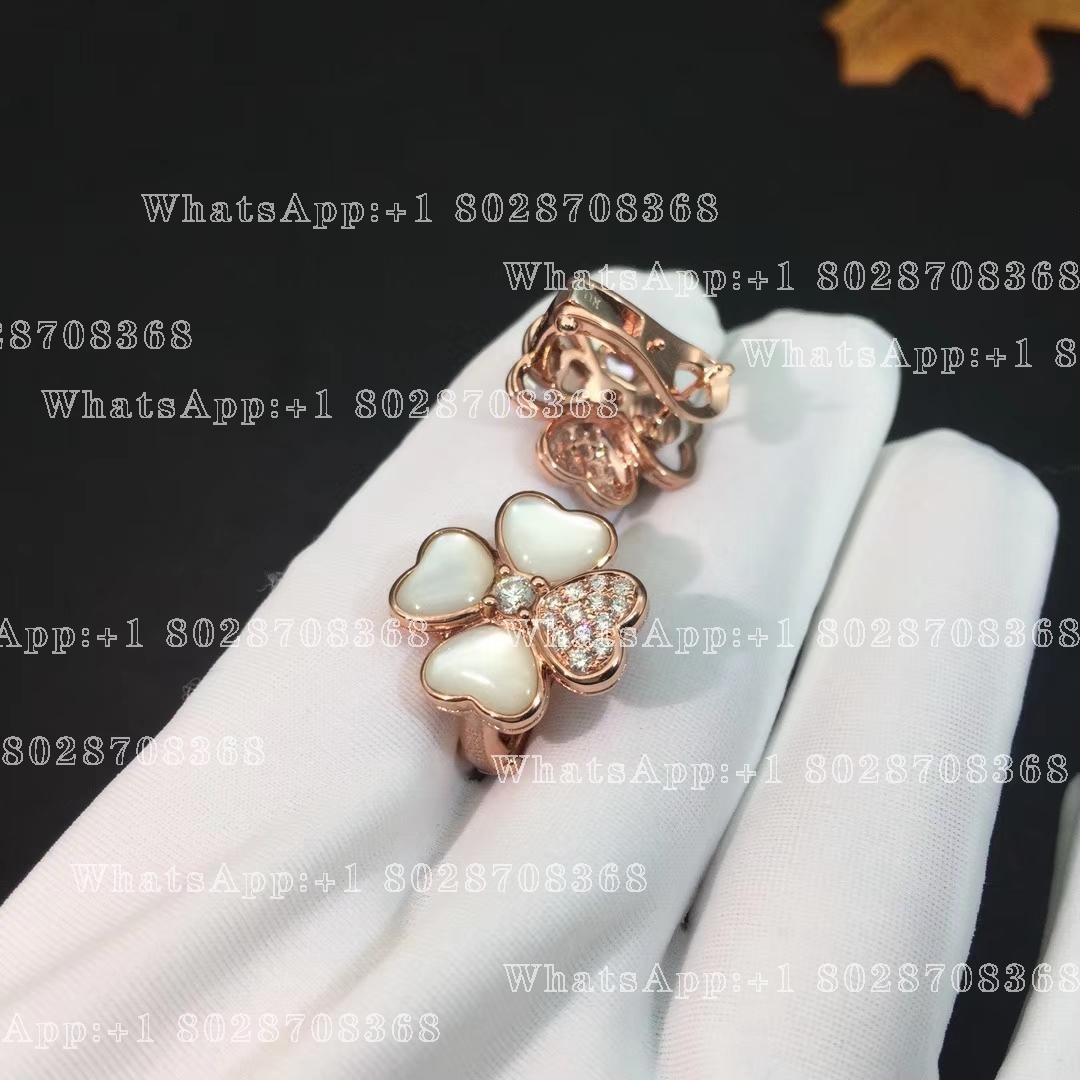 Van Cleef & Arpels Cosmos earrings, medium model Rose gold, Diamond, Mother-of-pearl VCARO5BZ00