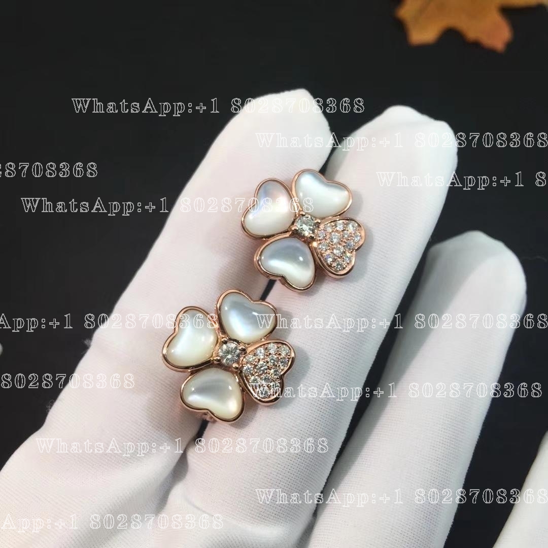 Van Cleef & Arpels Cosmos earrings, medium model Rose gold, Diamond, Mother-of-pearl VCARO5BZ00