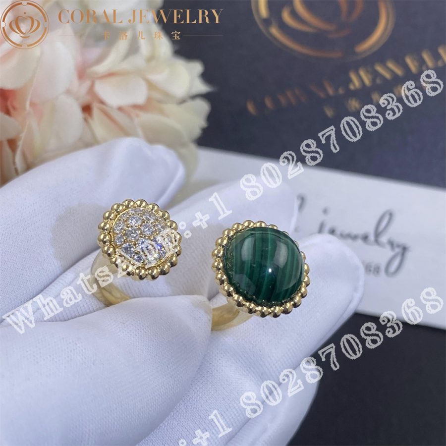 Van Cleef Arpels Perlee Couleurs Between The Finger Ring Yellow Gold Diamond Malachite Vcaro9su00 Coral (12)