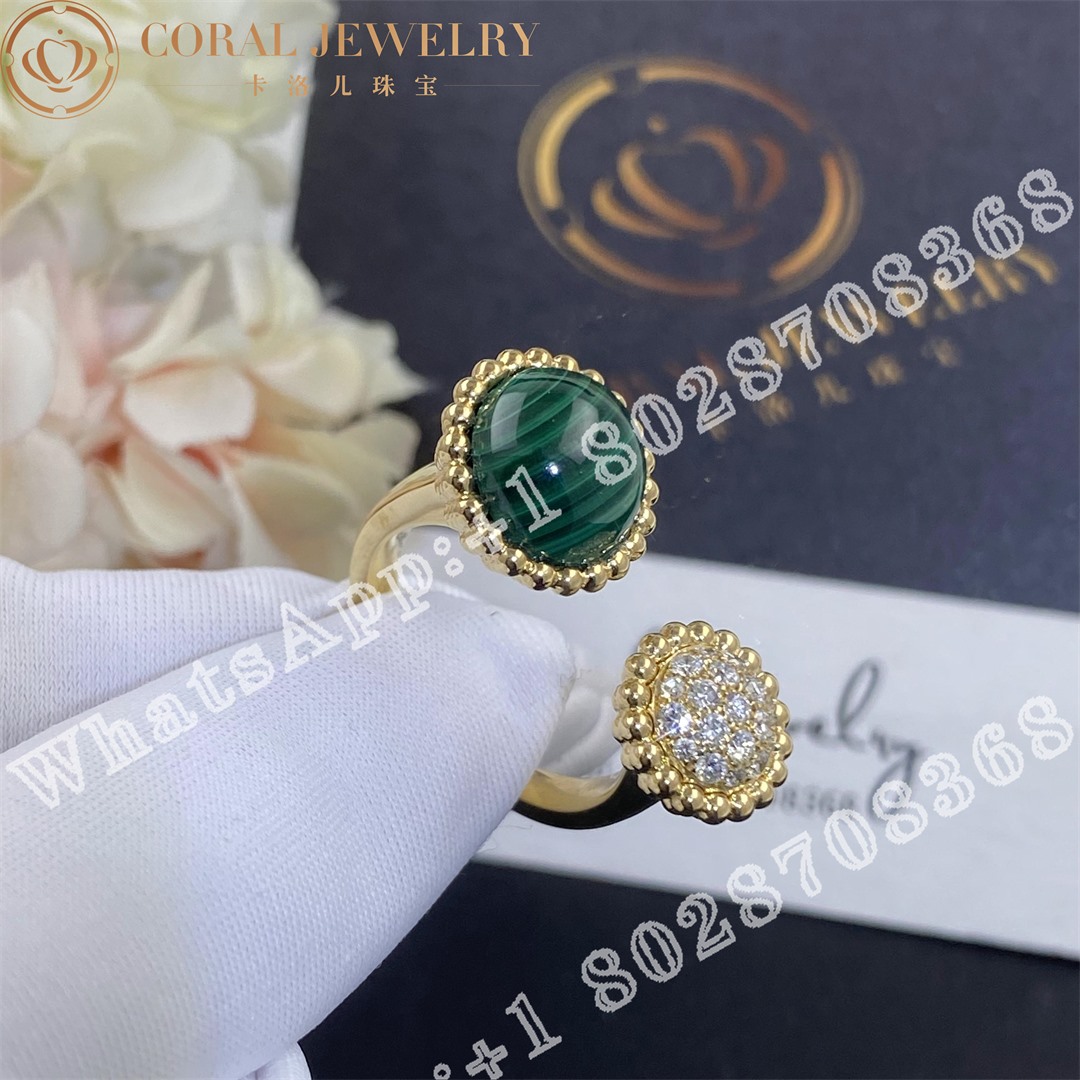 Van Cleef Arpels Perlee Couleurs Between The Finger Ring Yellow Gold Diamond Malachite Vcaro9su00 Coral (2)