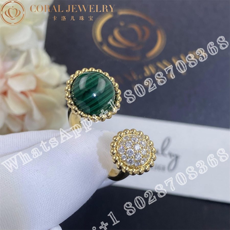 Van Cleef Arpels Perlee Couleurs Between The Finger Ring Yellow Gold Diamond Malachite Vcaro9su00 Coral (4)