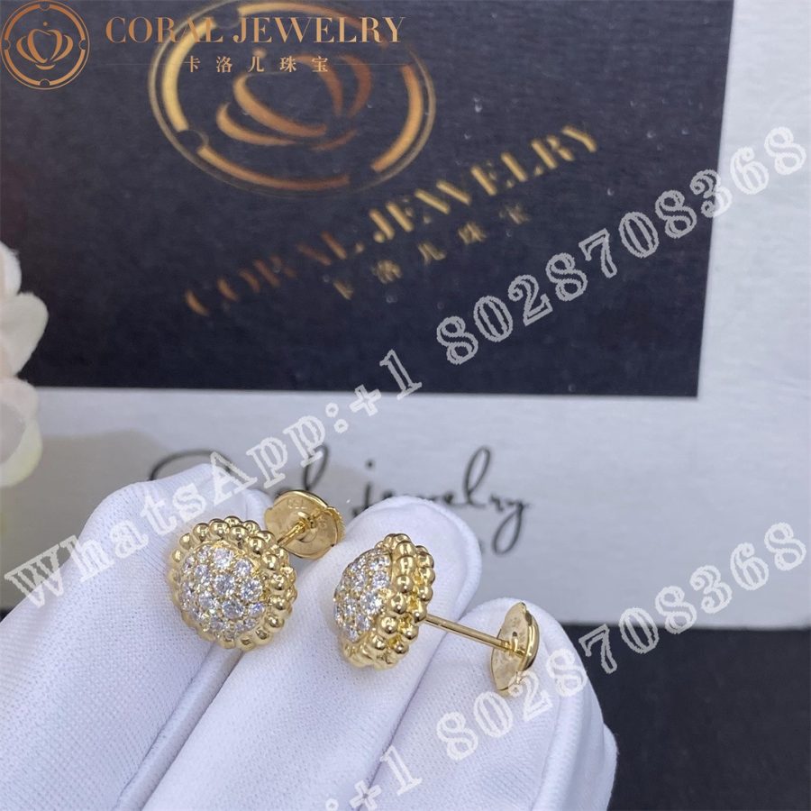 Van Cleef Arpels Perlee Diamonds Earrings Yellow Gold Diamond Vcaro9pg00 Coral (4)