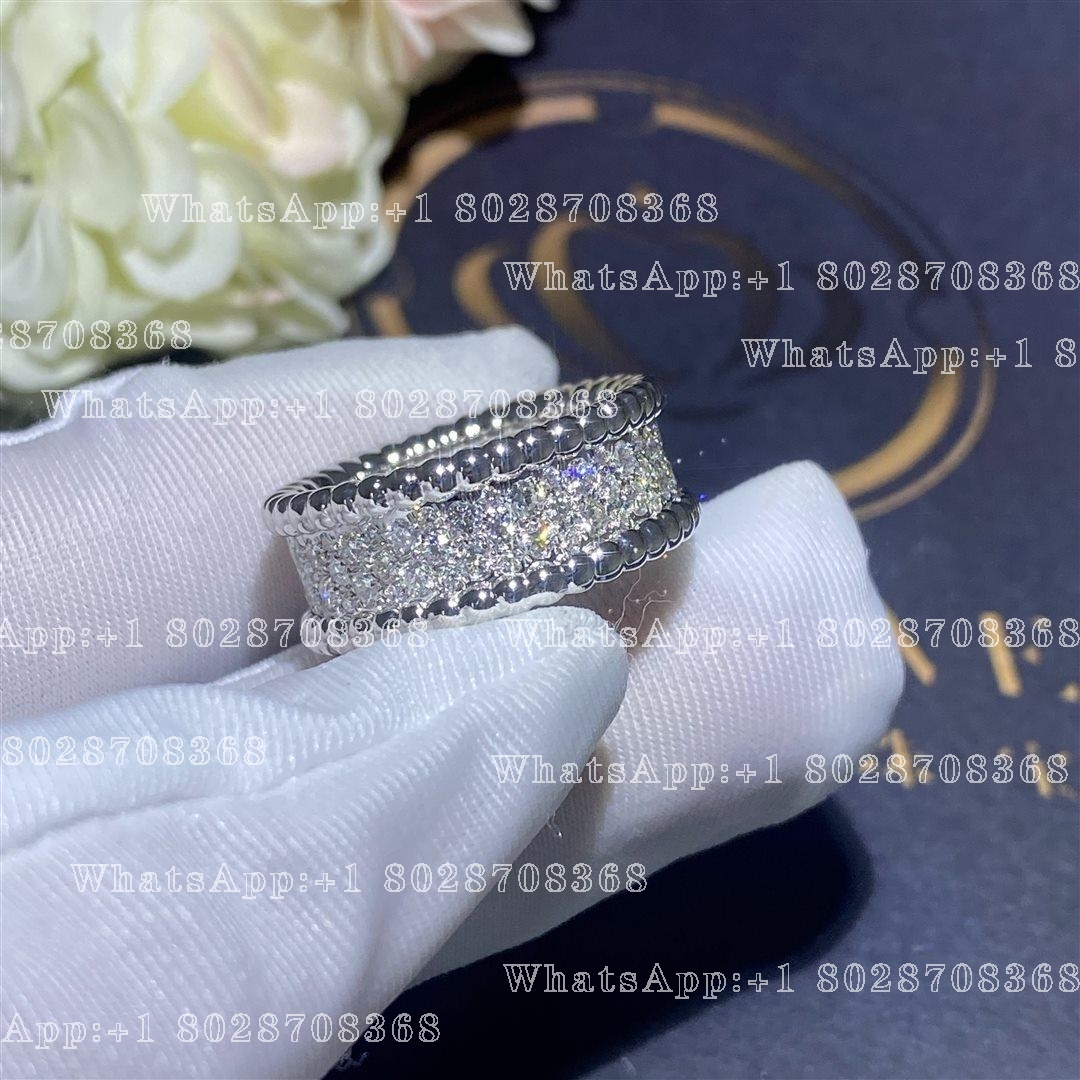 Van Cleef & Arpels Perlée diamonds ring, 3 rows White gold, Diamond VCARN9Q000