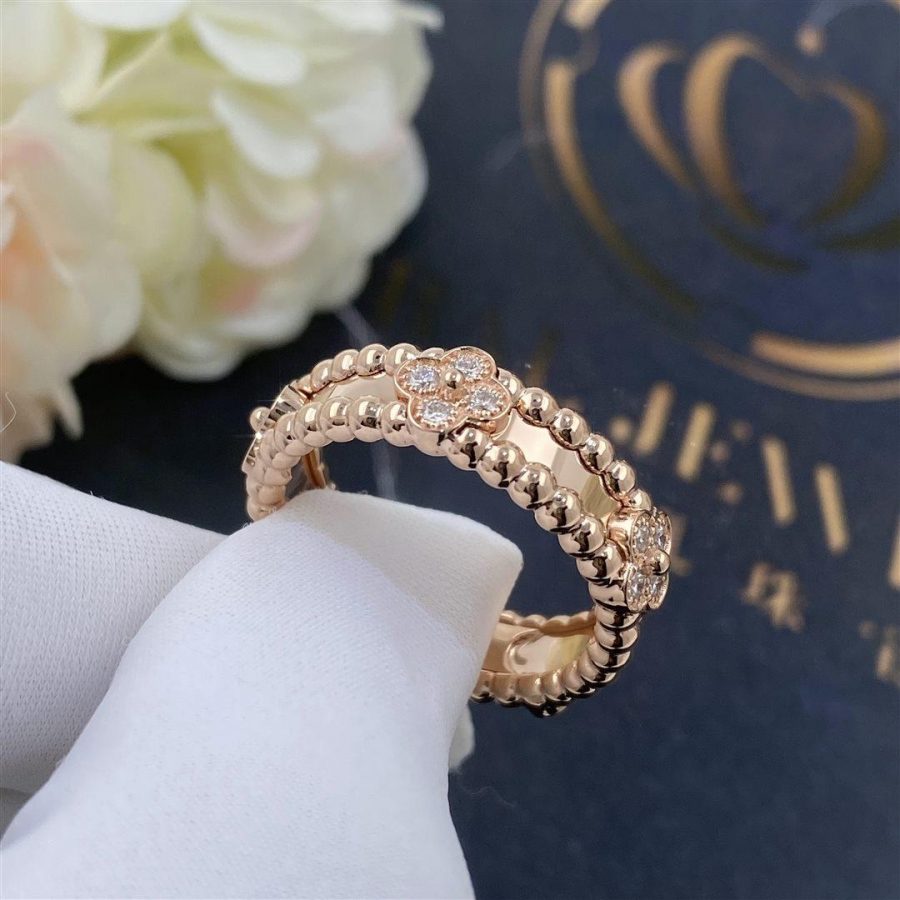 Van Cleef & Arpels Perlée sweet clovers ring Rose gold, Diamond VCARP6ML00