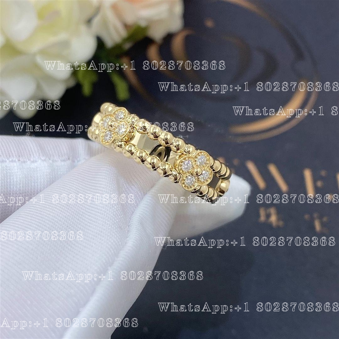 Van Cleef Arpels Perlée sweet clovers ring Yellow gold, Diamond VCARP6MM00