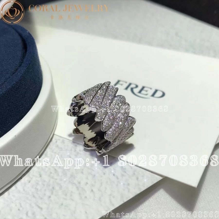 Fred Of Paris Success 18k White Gold Diamond Ring Coral (3)