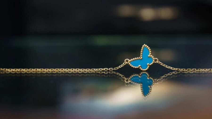 Van Cleef & Arpels Sweet Alhambra butterfly bracelet Yellow gold, Turquoise