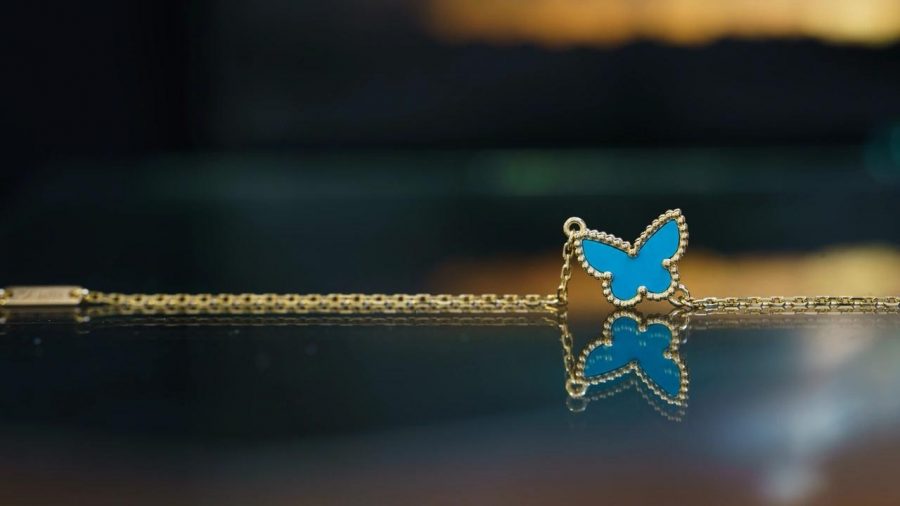 Van Cleef & Arpels Sweet Alhambra butterfly bracelet Yellow gold, Turquoise