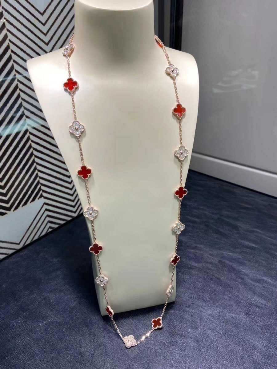 van-cleef-arpels-vintage-alhambra-long-necklace-20-motifs-yellow-gold-diamond-mother-of-pearl-carnelian