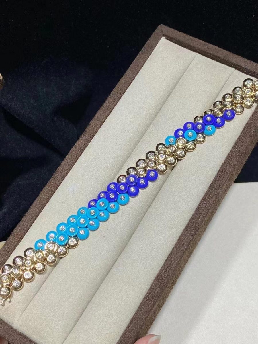 Van Cleef & Arpels Bouton d'or bracelet, Yellow gold, Diamond, Lapis Lazuli, Turquoise VCARP1AL00