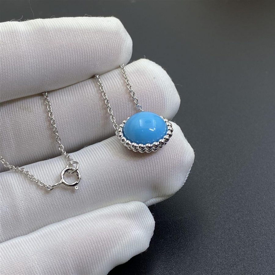 Perlée couleurs pendant, white gold, turquoise