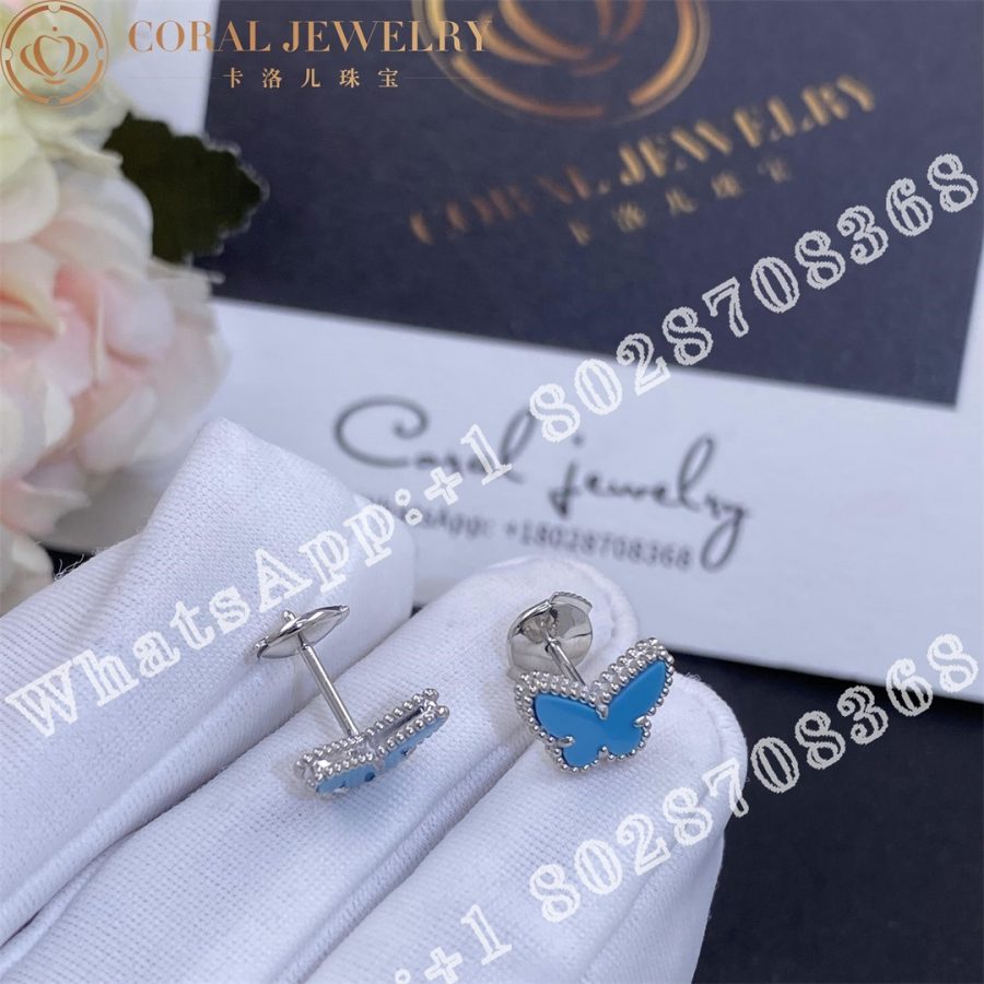 Van Cleef Arpels Sweet Alhambra Butterfly Earstuds White Gold Turquoise Vcarn5jn00 Coral (4)