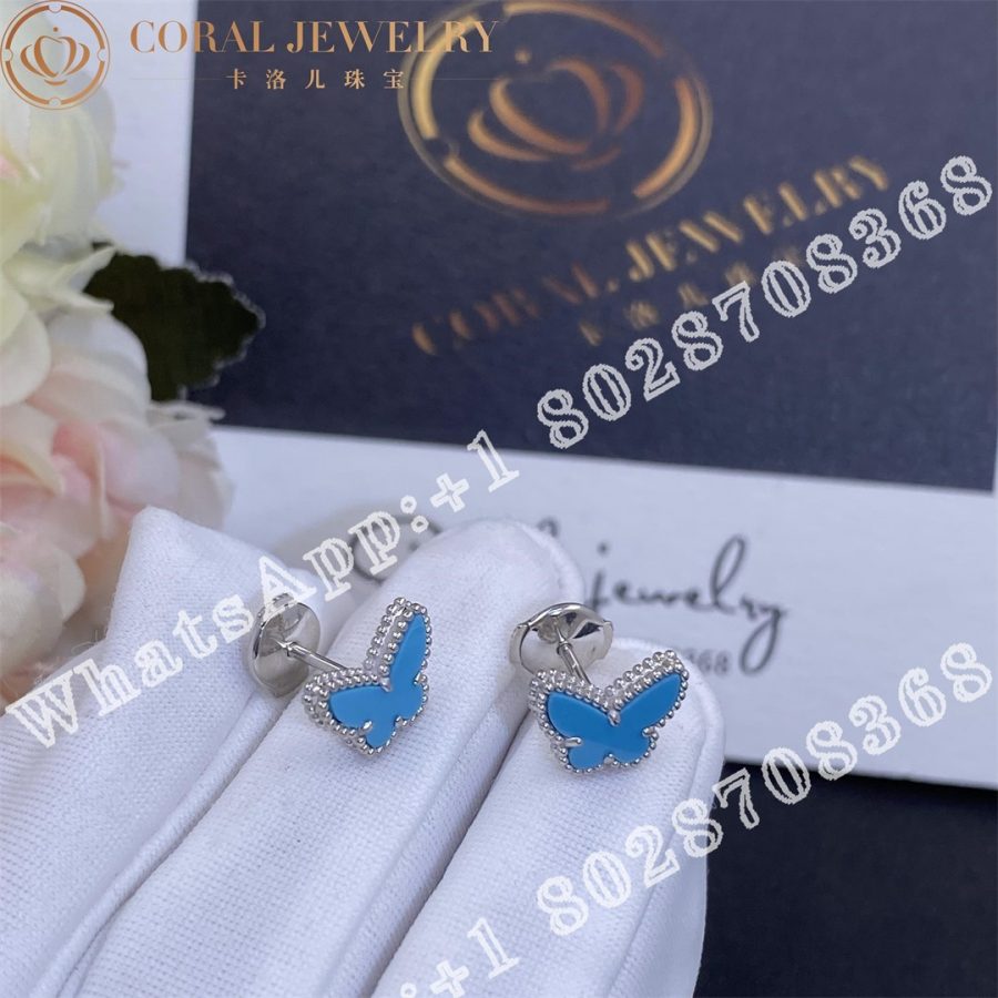 Van Cleef Arpels Sweet Alhambra Butterfly Earstuds White Gold Turquoise Vcarn5jn00 Coral (5)