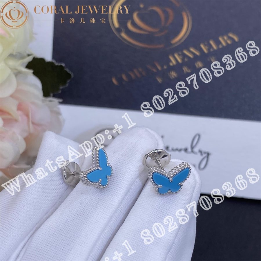 Van Cleef Arpels Sweet Alhambra Butterfly Earstuds White Gold Turquoise Vcarn5jn00 Coral (6)