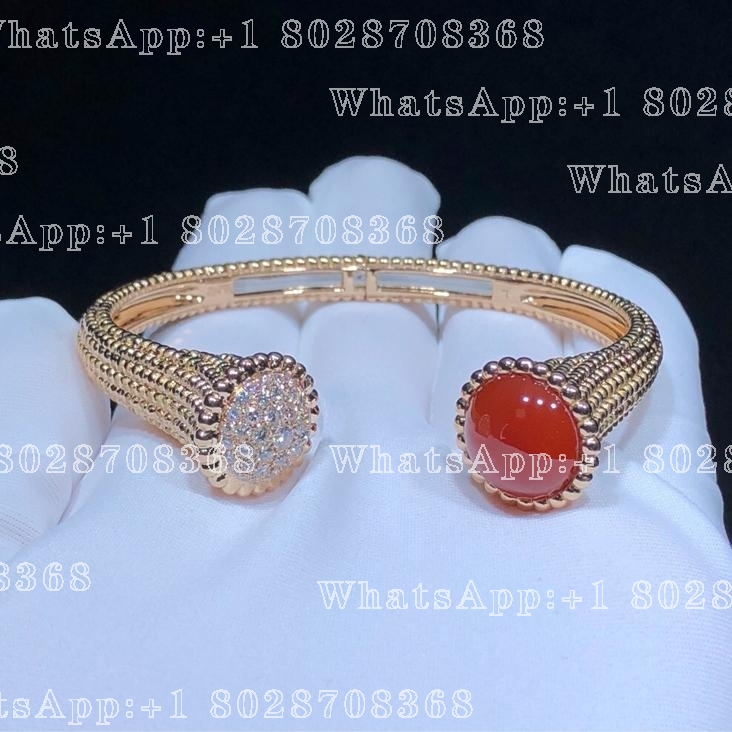 Van Cleef & Arpels Perlée couleurs bracelet, Rose gold, Carnelian, Diamond VCARP27400