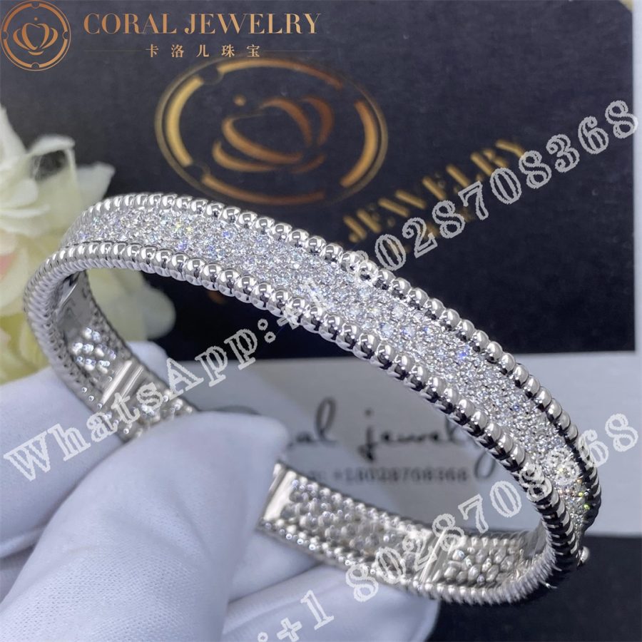 Van Cleef Arpels Perlee Diamonds Bracelet 3 Rows White Gold Diamond Vcarp5e700 Coral (7)