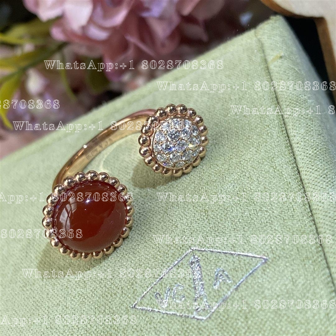 Van Cleef & Arpels Perlée couleurs Between the Finger ring Rose gold, Carnelian, Diamond VCARO9SV00