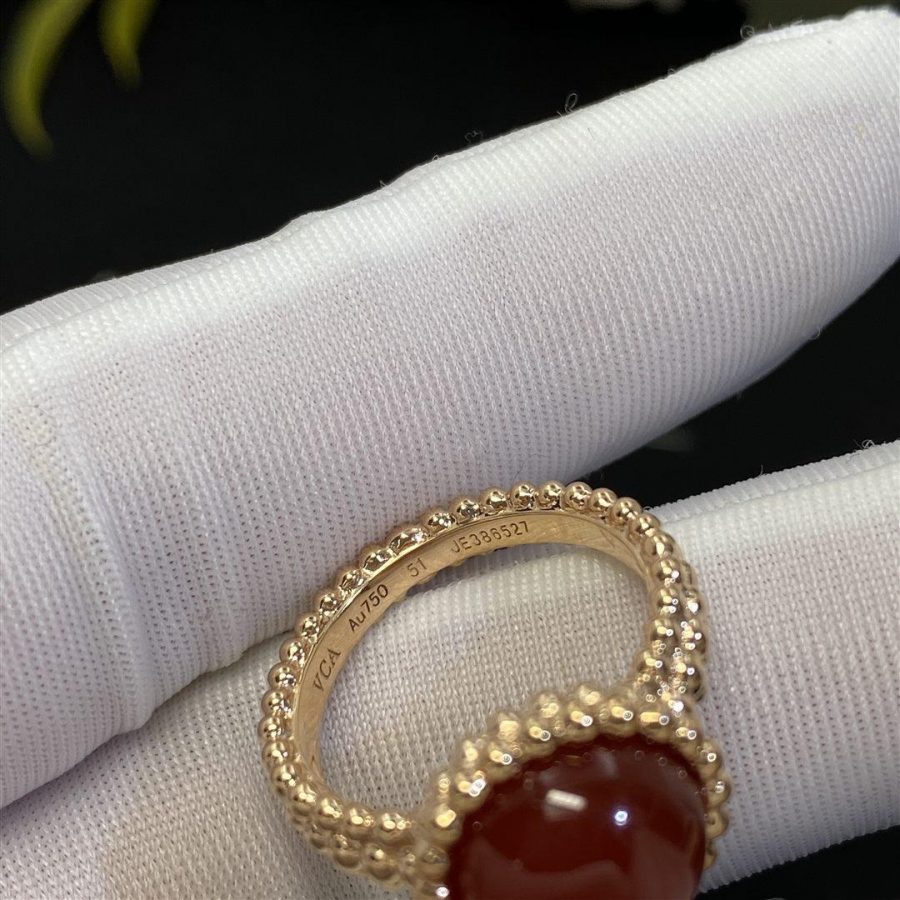 Van Cleef & Arpels Perlée couleurs ring Rose gold, Carnelian VCARP4DR00