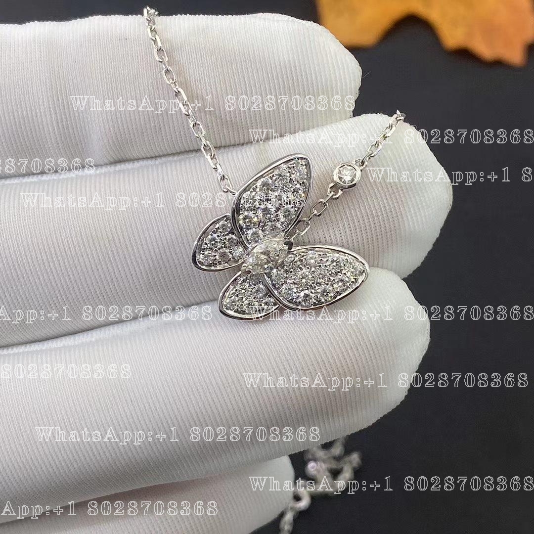 Van Cleef & Arpels Two Butterfly pendant White gold, Diamond VCARO3M400