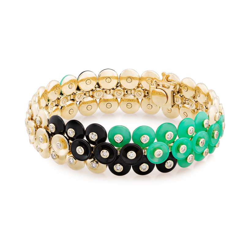 Van Cleef & Arpels Bouton d'or bracelet Yellow gold, Chrysoprase, Diamond, Onyx VCARO6W300