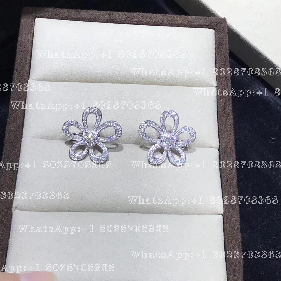 Van Cleef & Arpels Flowerlace earrings White gold, Diamond VCARP05100