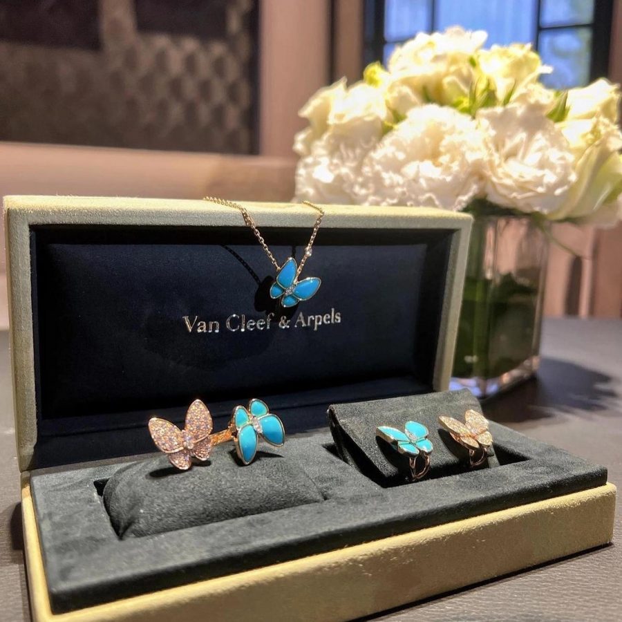 Van Cleef & Arpels Two Butterfly Between the Finger ring Yellow gold, Diamond, Turquoise VCARP7UZ00