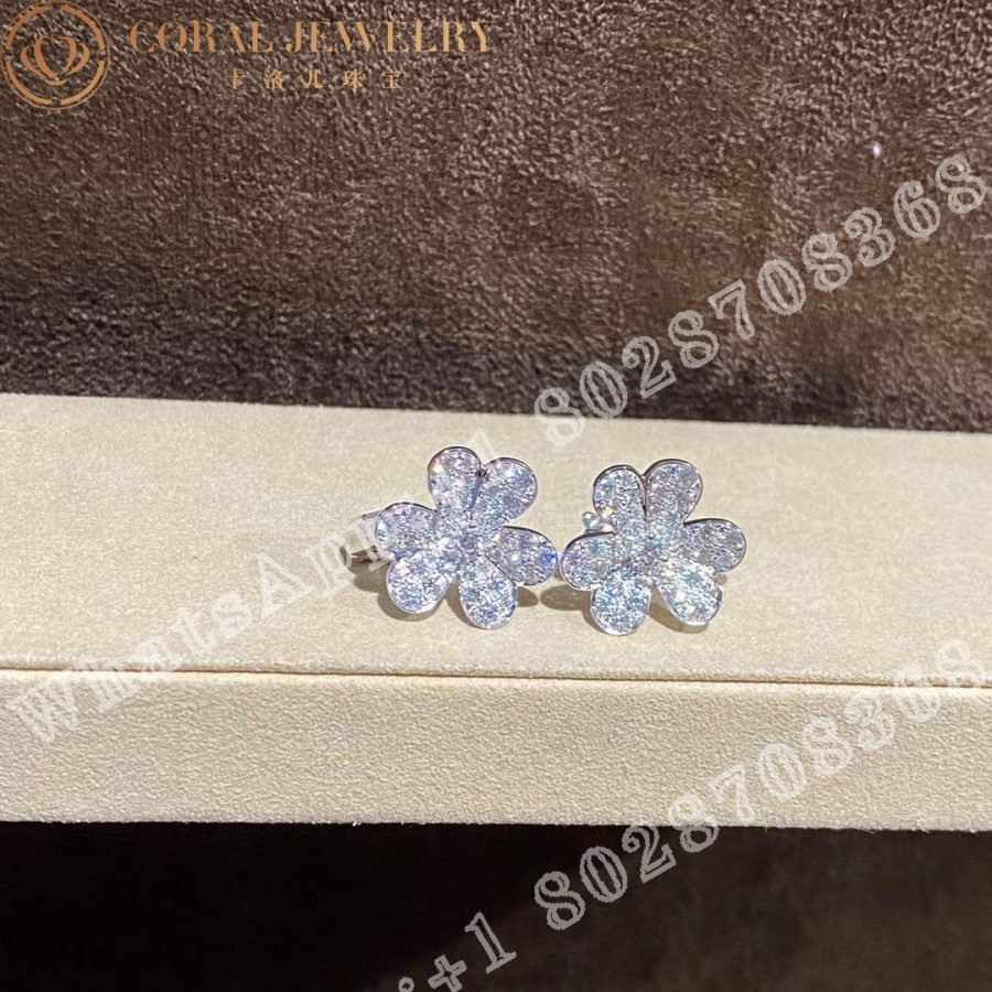 Van Cleef Arpels Frivole Earrings Small Model White Gold Diamond Vcarb65800 Coral (6)