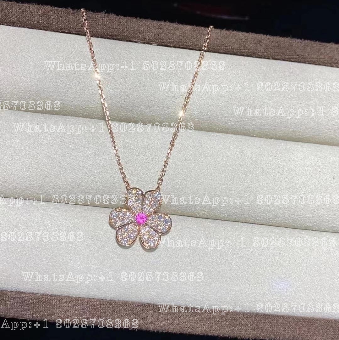 Van Cleef & Arpels Frivole pendant, small model Rose gold, Diamond Pink Sapphire VCARP6L400